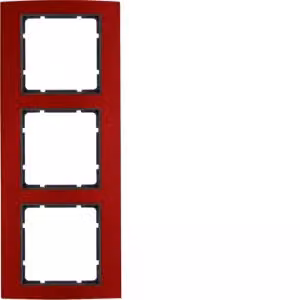 Berker 10133012 Telaio triplo B.3 in alluminio, rosso/antracite
