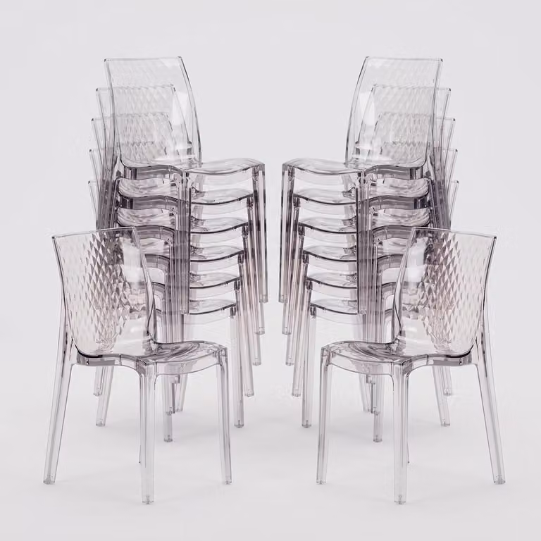 18 sedie Sedia da cucina Sedia da pranzo Sedia da pranzo Grand Soleil Hypnotic - Trasparente