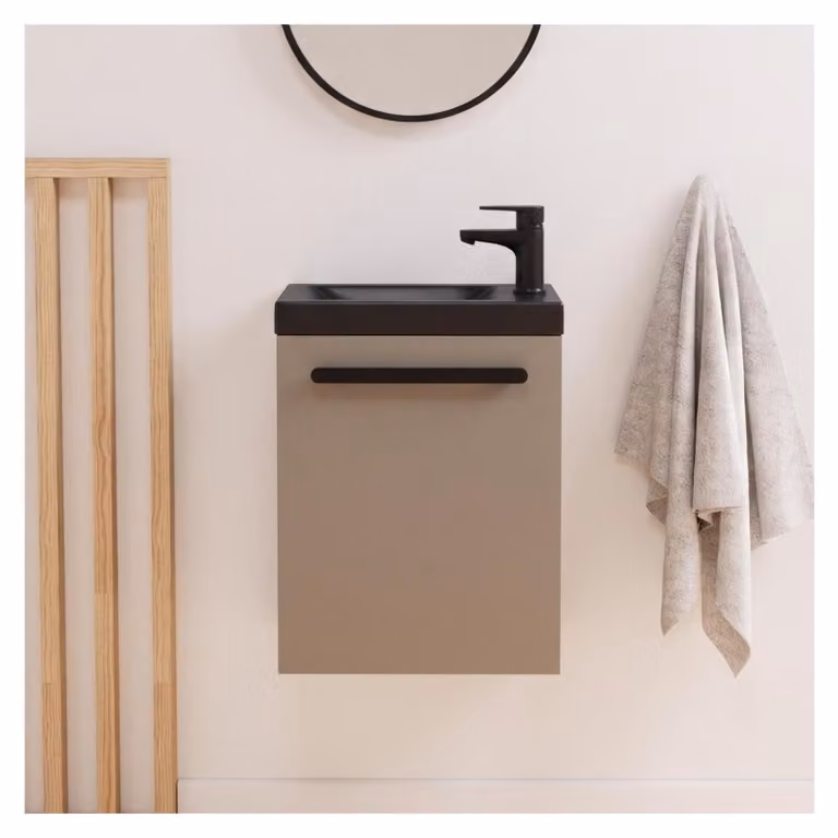 Set lavabo a parete Nevada con rubinetto nero