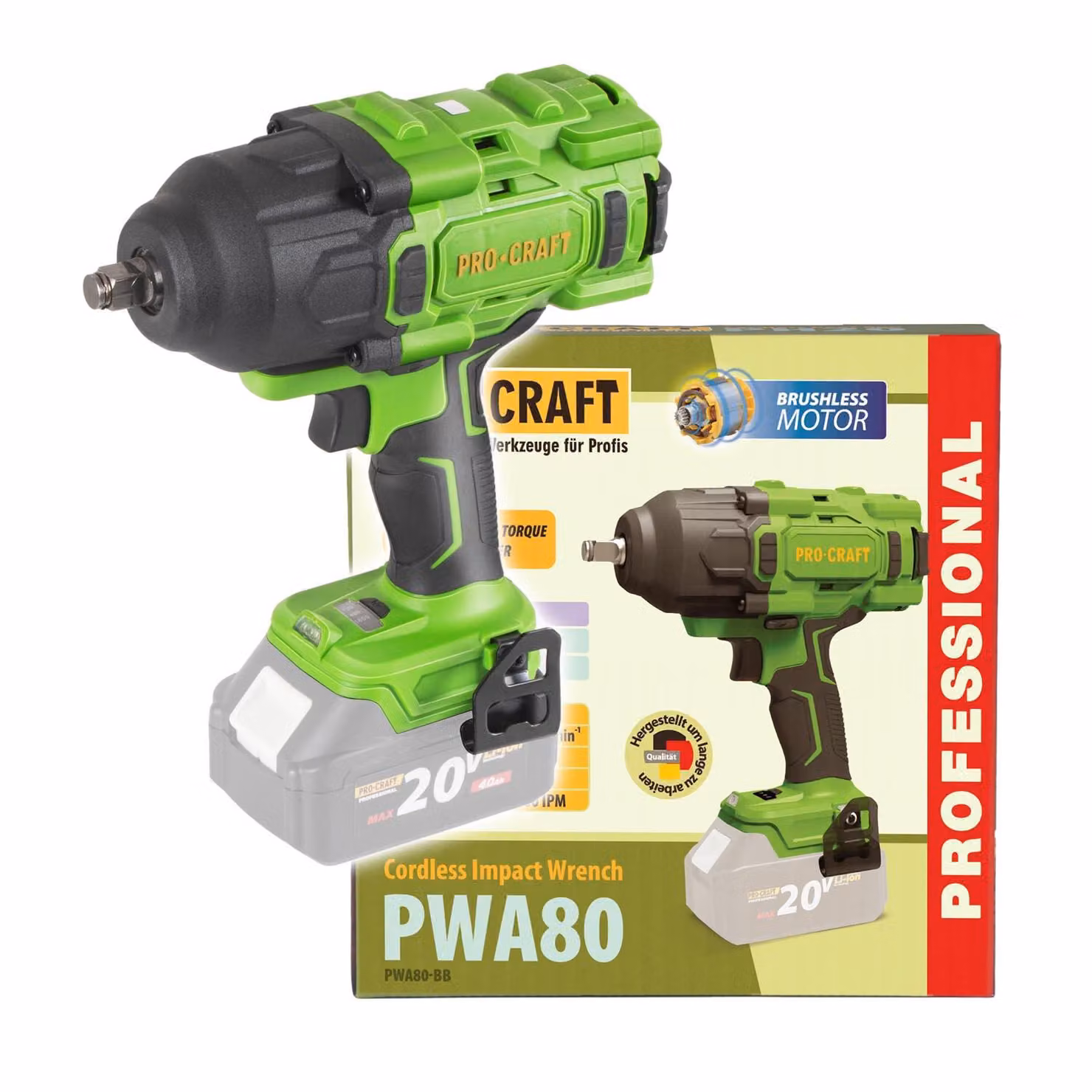 Avvitatore a impatto Procraft PWA80 (senza batteria e caricabatteria)