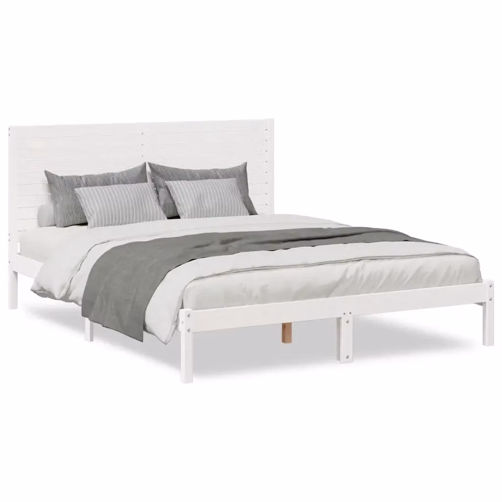Giroletto extra lungo vidaXL in legno massello di pino bianco senza materasso L/P/H: 145,5 x 215,5 x 100 cm – 2
