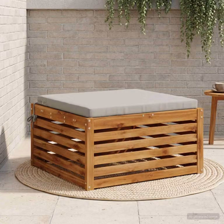 Cuscino per sedia vidaXL SOEST in poliestere grigio con rivestimento lavabile e resistente ai raggi UV