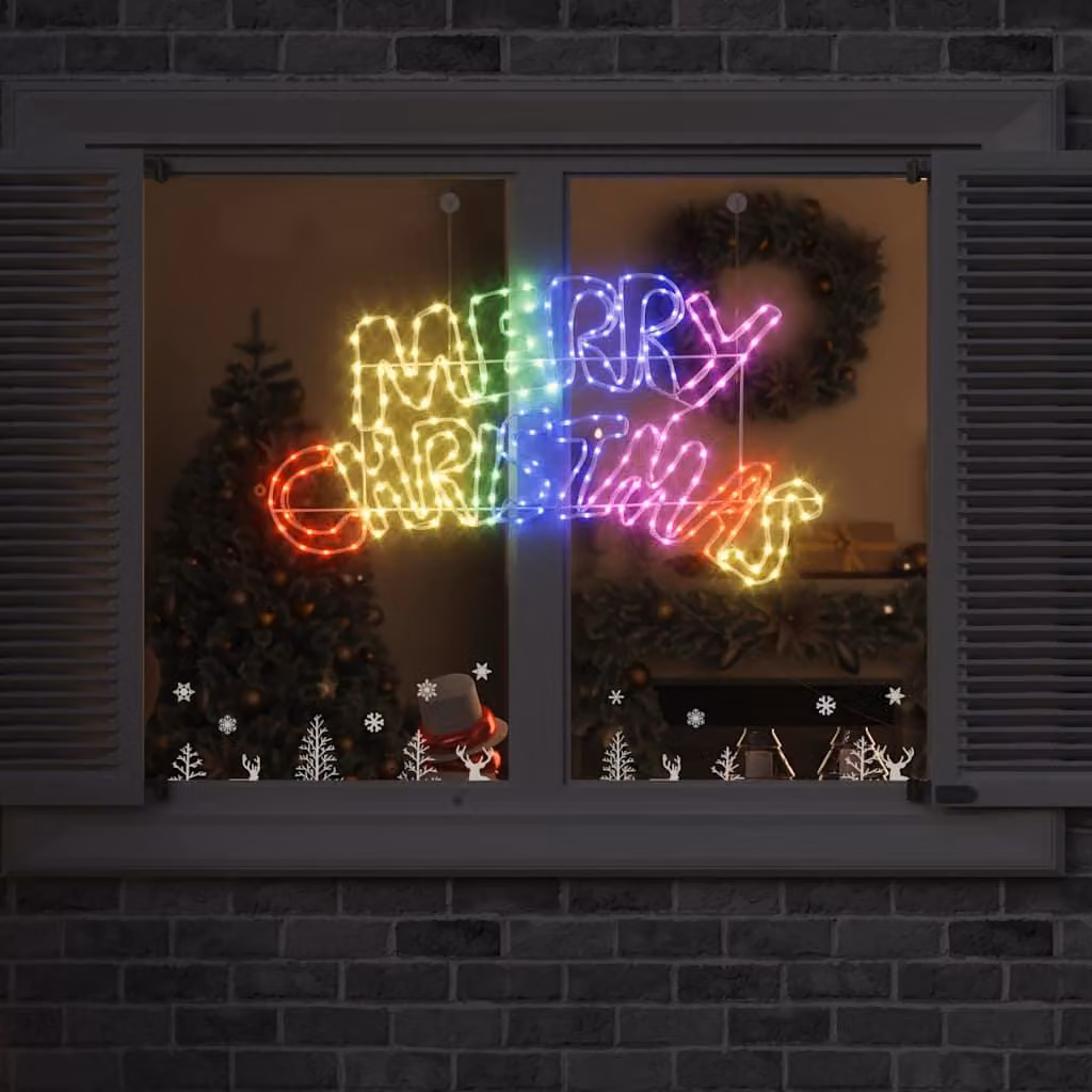 Insegna di Natale con 240 LED Multicolore 99,5 x 54 cm PVC