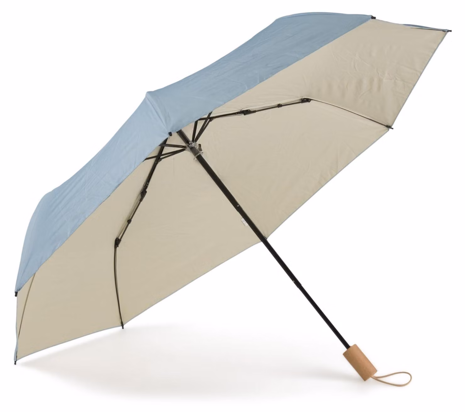 Omgoods - Ombrellone parasole con manico in legno e design moderno