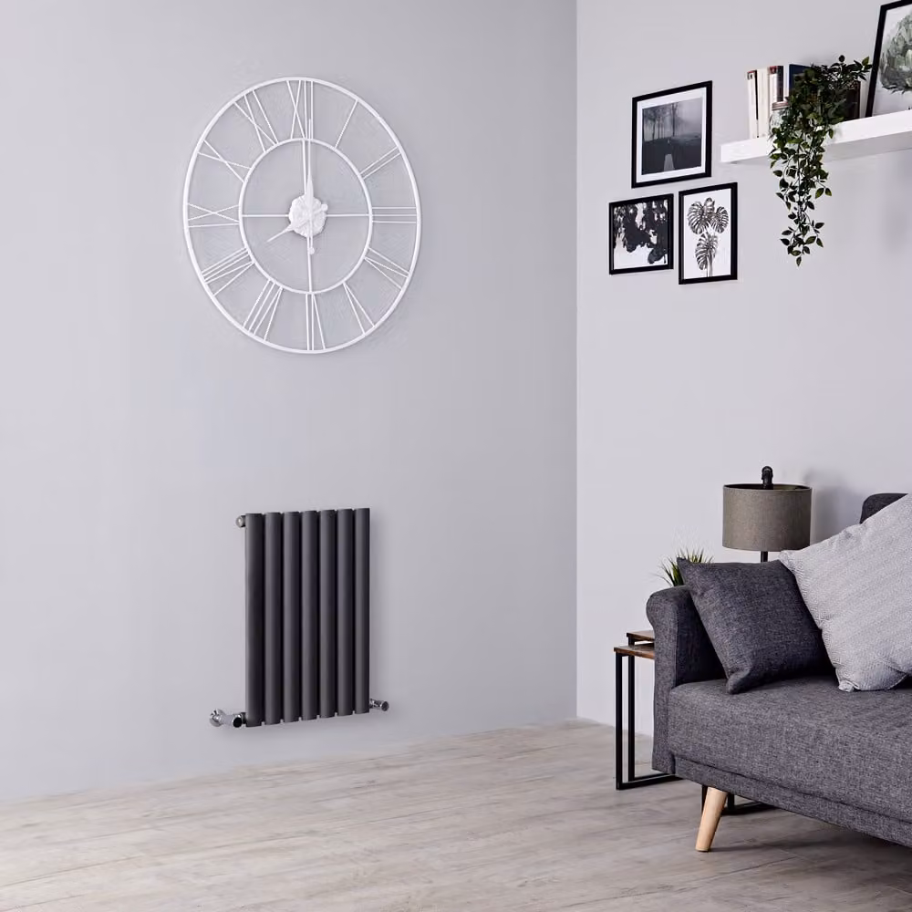 Radiatore Orizzontale Design Antracite 600x413mm - Pannello Singolo - Stile Moderno - Revive
