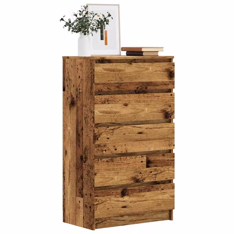 Cassettiera vidaXL in legno multistrato e MDF color marrone antico L 60 cm, P 36 cm, H 103 cm