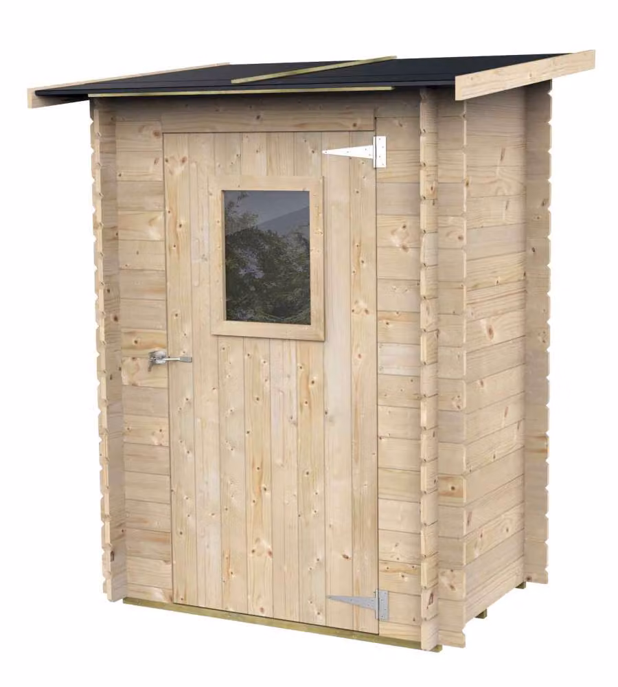 Casetta Hobby Monofalda Alce BH19 in Legno Nero con Pavimento e Finestra L: 146 cm, P: 98 cm – 3