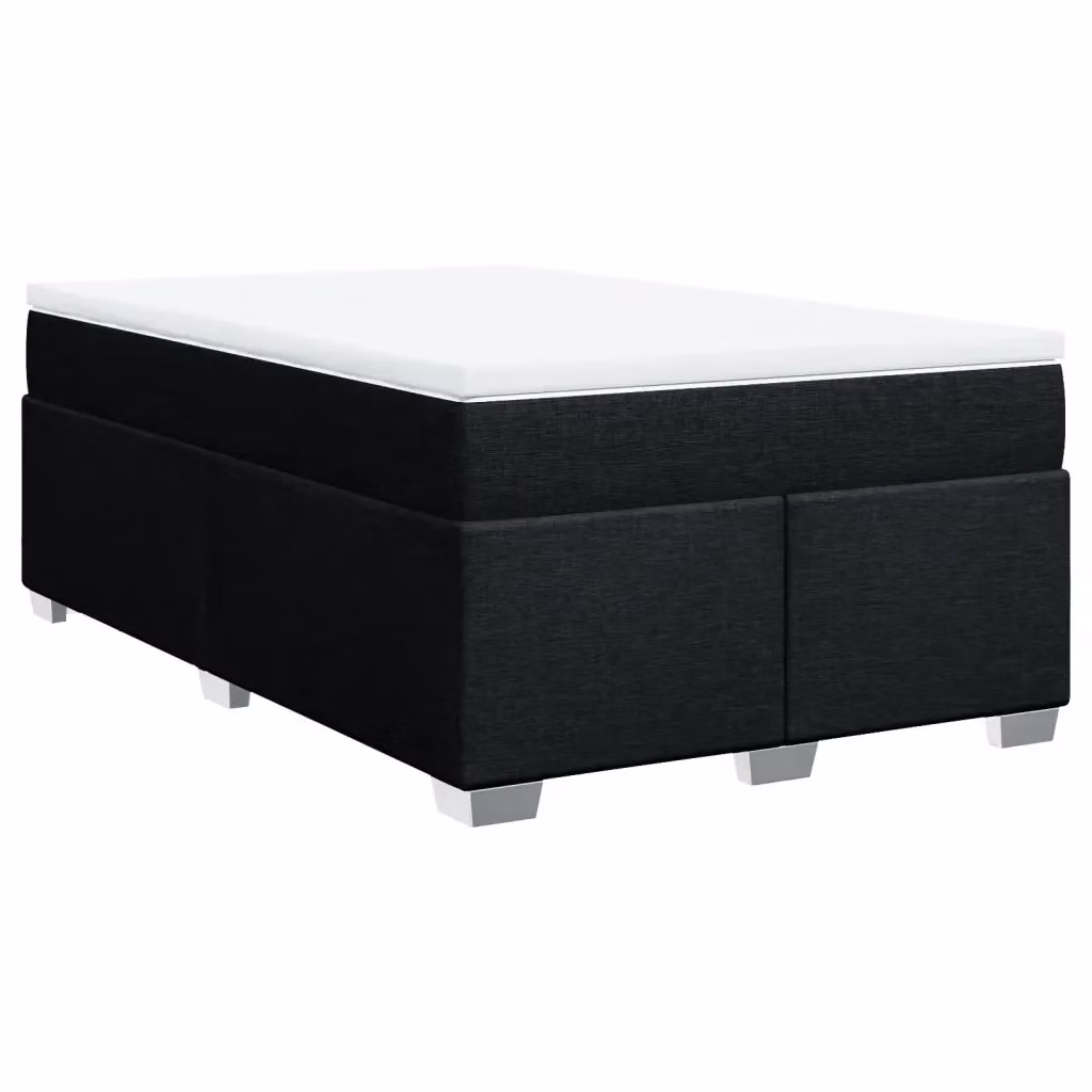 Letto Ibrido vidaXL con Giroletto a Molle e Materasso in Tessuto Nero e Bianco L/P/H: 120 x 200 cm – 2