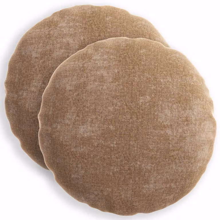 Set di 2 federe rotonde vidaXL HEERLEN in tessuto chenille marrone, Diametro: 40 cm