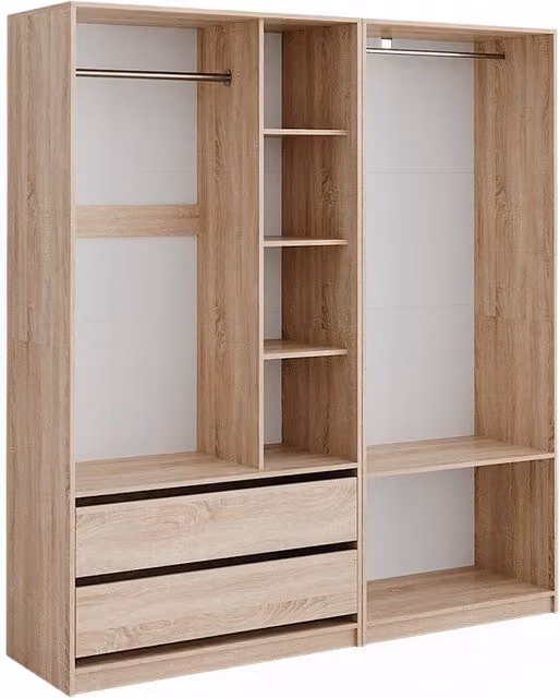 Armadio Elmo Sonoma 180 x 200 cm Set di 2 Vicco
