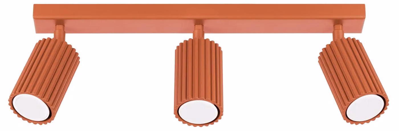 Lampada da soffitto KARBON 3L rosso ocra 3xGU10 10W alluminio 16.5x6.5x45cm Sollux Lighting