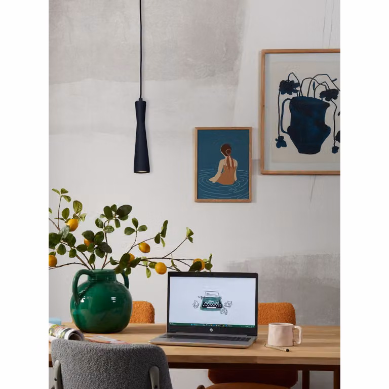 si tratta di RoMi - Lampada a sospensione Bordeaux - Nero - 6x6x26cm Lampada a sospensione - Lampada da tavolo - Lampada da soggiorno - Lampada da camera da letto - Soggiorno