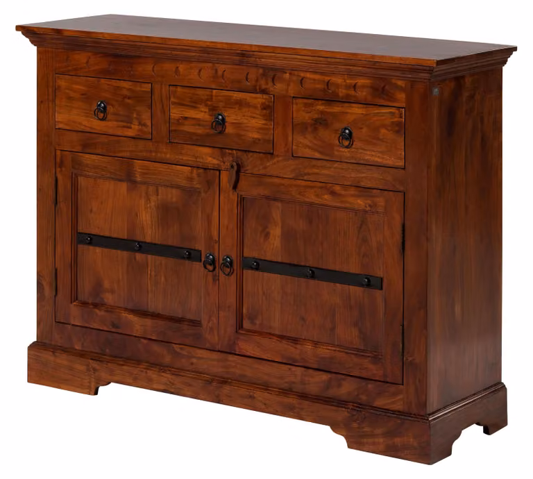 MASSIVMOEBEL24 | OXFORD #531 Credenza in legno di acacia - laccato / nougat 120x40x90