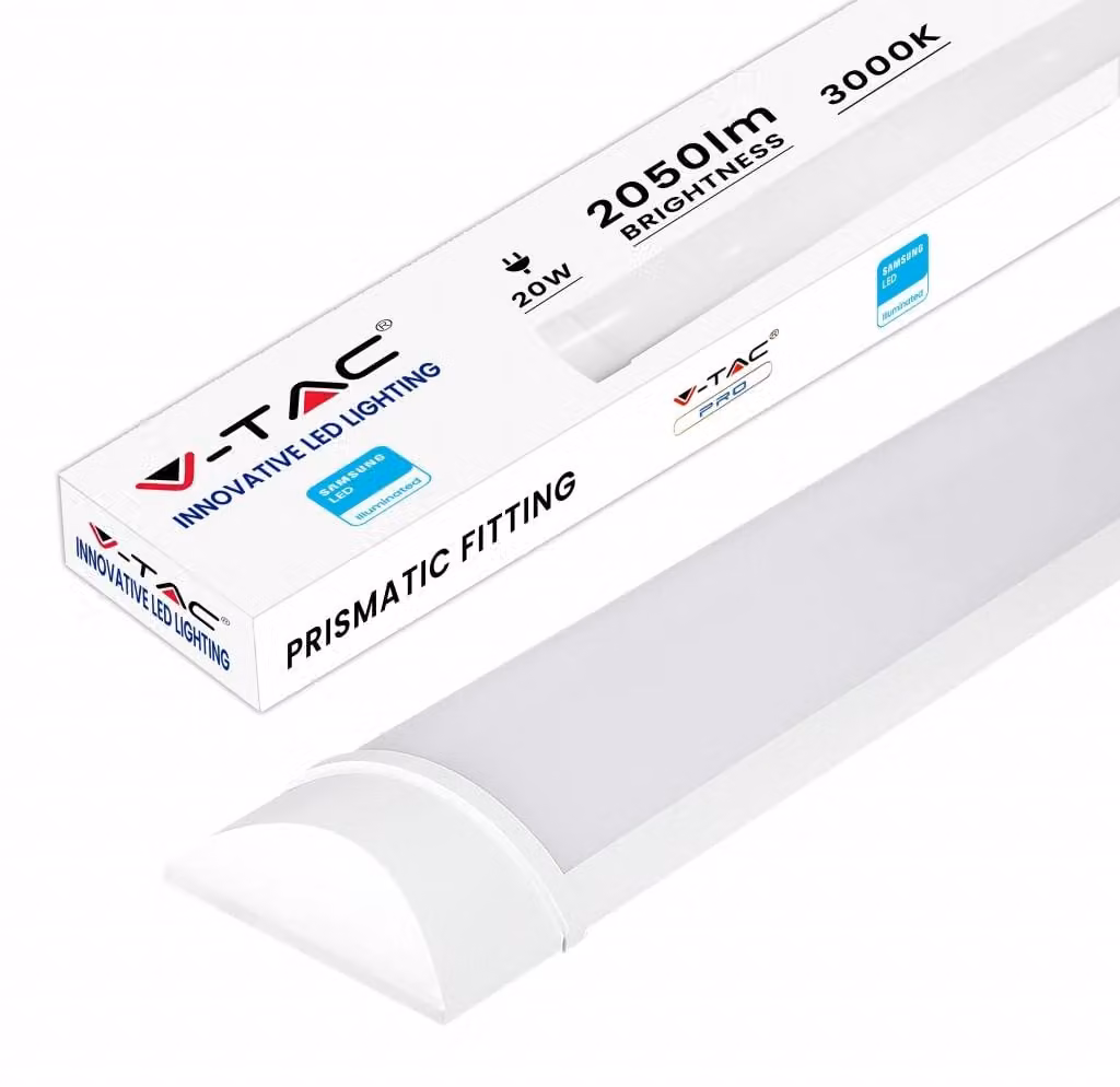 V-TAC VT-8-10 lampada led plafoniera sottile tubo prismatico chip samsung 10W 100lm/W 30cm 3000k IP20