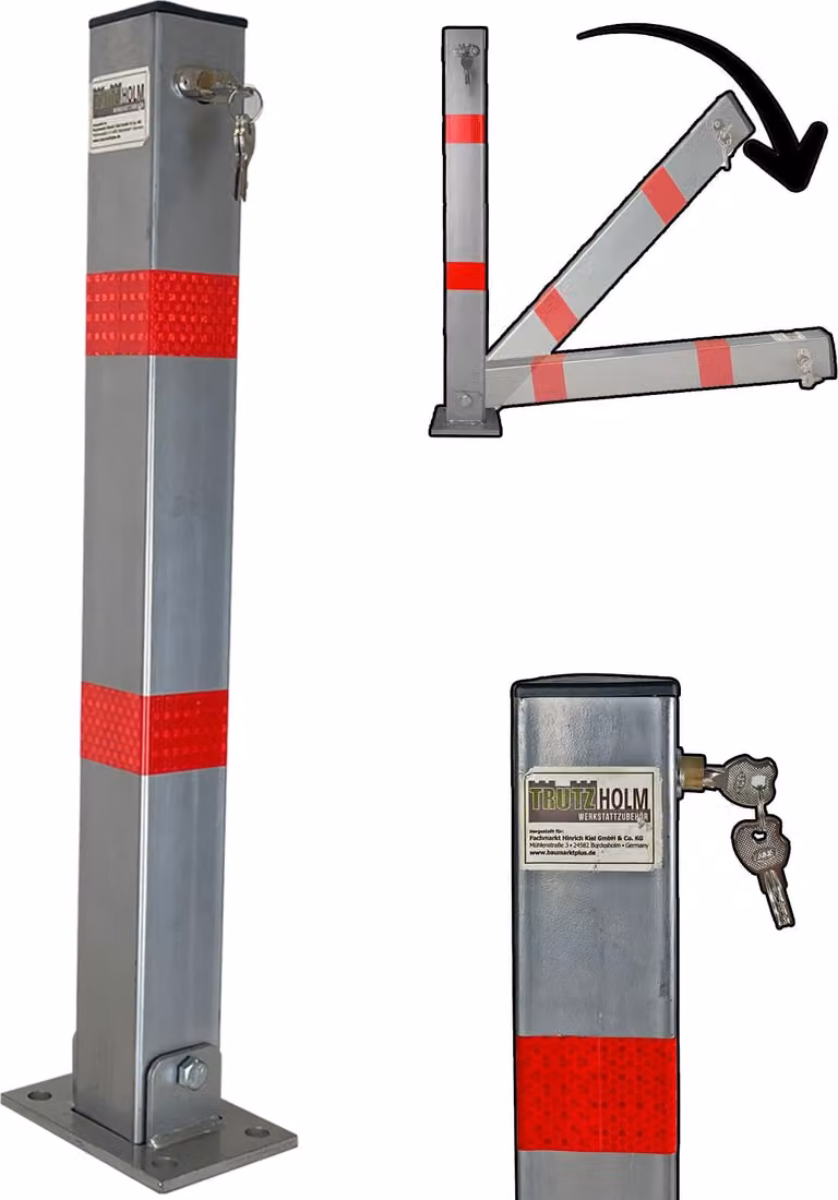 Palo di sbarramento quadrato Barriera per parcheggio Palo di sbarramento pieghevole Base in piedi
