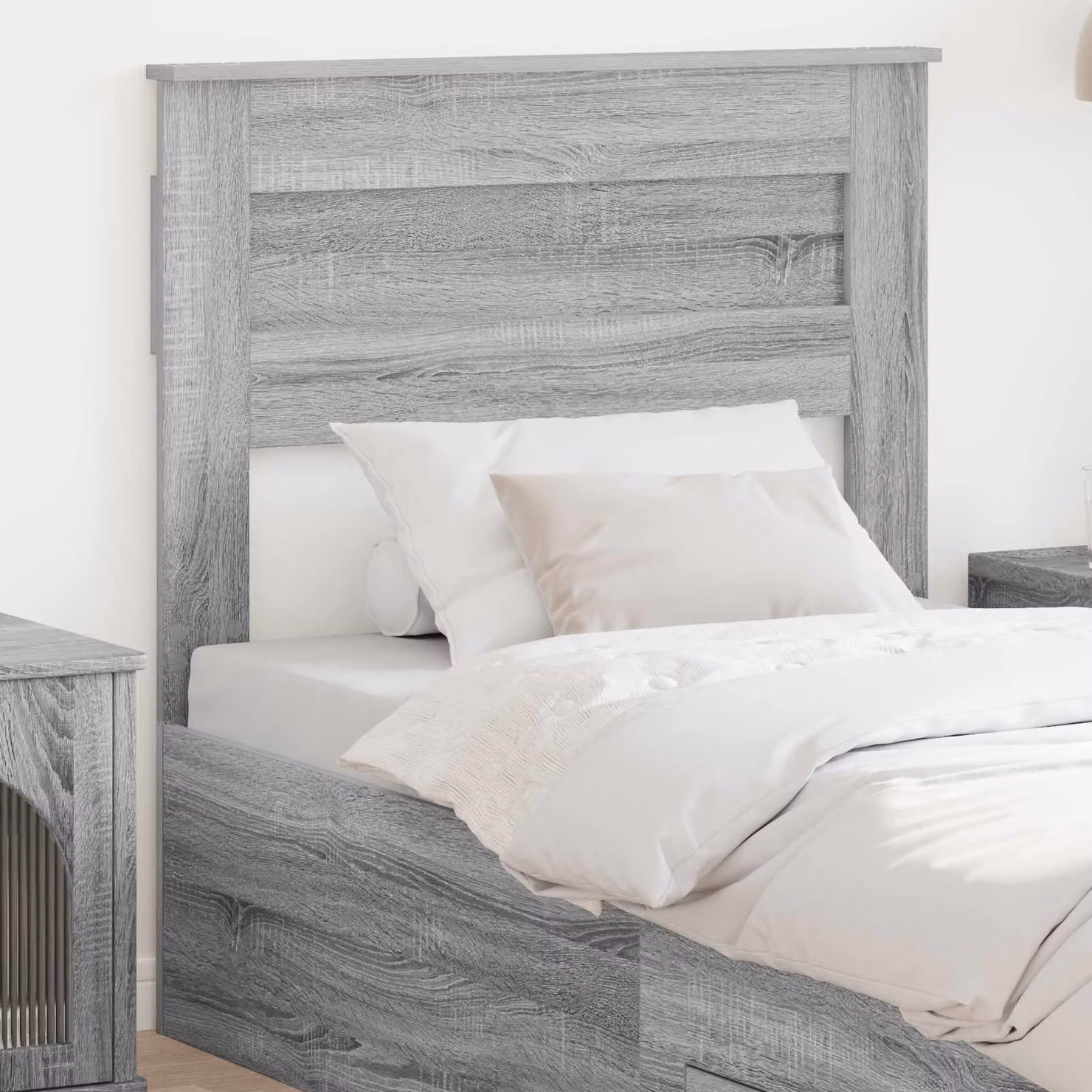 Testiera per letto vidaXL in legno ingegnerizzato grigio stile minimalista