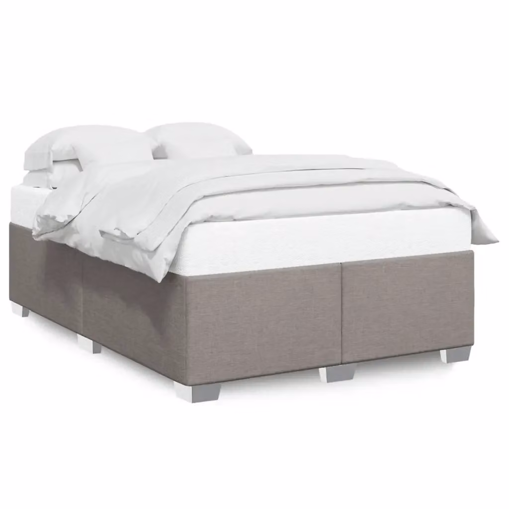 Giroletto vidaXL in tessuto beige e grigio con doghe in legno, L/P: 140 x 200 cm – 2