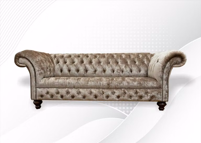 Chesterfield 3Sitzer Sofa Braune Modern Kreative Möbel Textil Wohnzimmer Couchen