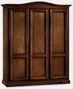 Armadio KIVIO in legno stile rustico con 3 ante battenti, colore marrone, L: 158 cm, P: 55 cm, H: 197 cm