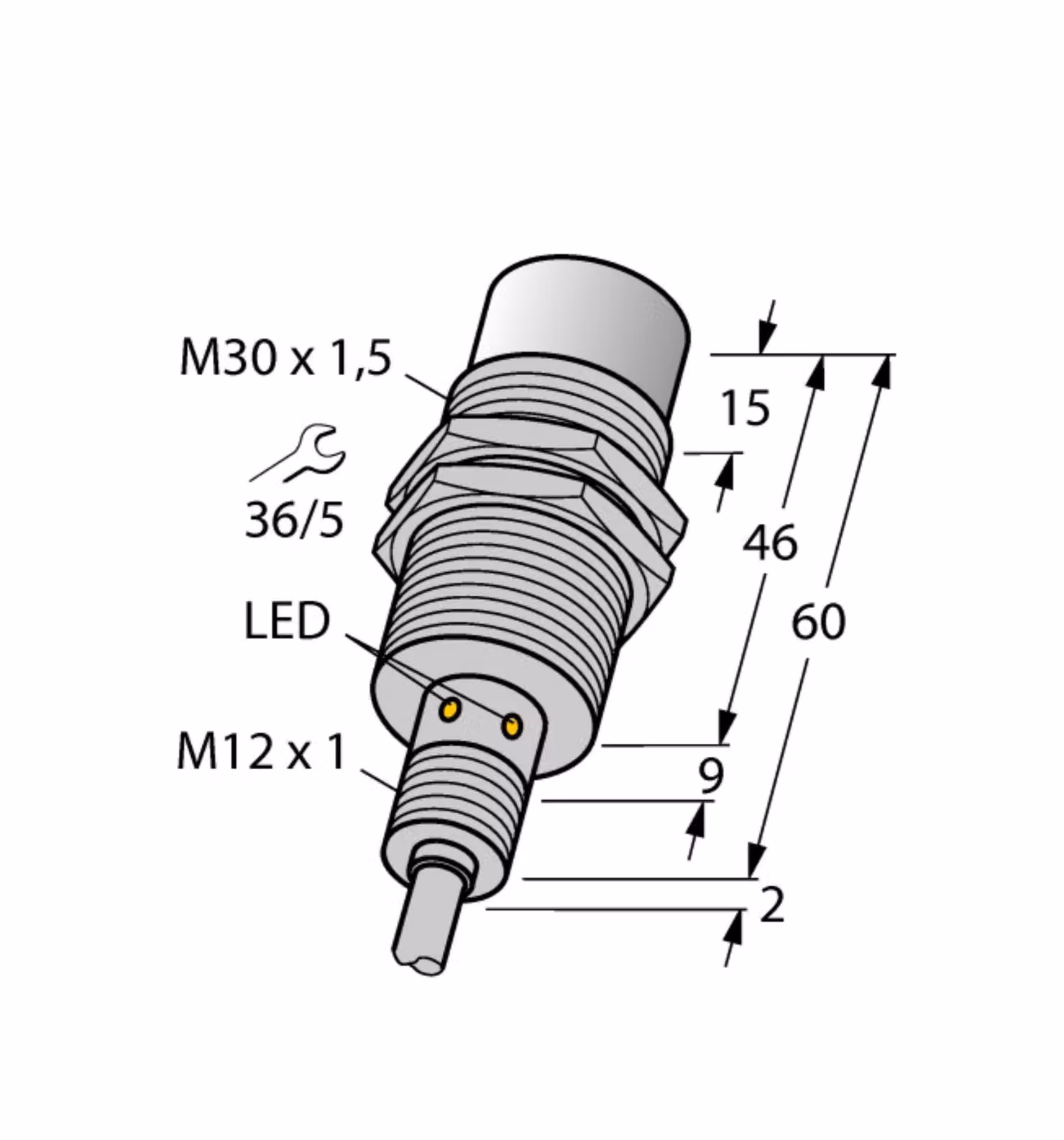 Turck 1634821-NI30U-EM30WD-AP6X, sensore induttivo per l'industria alimentare