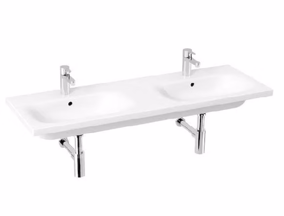 Lavabo doppio per mobile Jika MIO in Vetroceramica sanitaria bianca 130 x 45 x 15 cm H8147140001041
