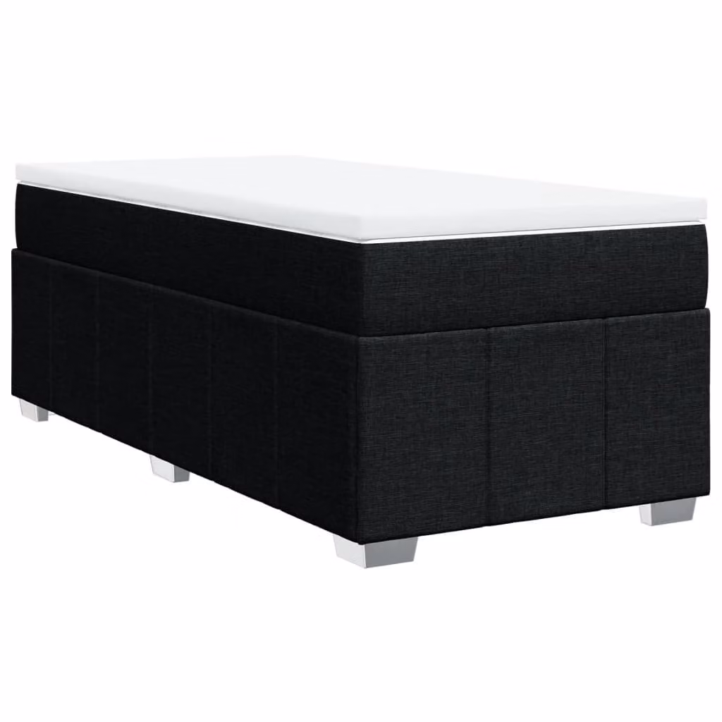 Giroletto a Molle con Materasso Nero 90x200 cm in Tessuto