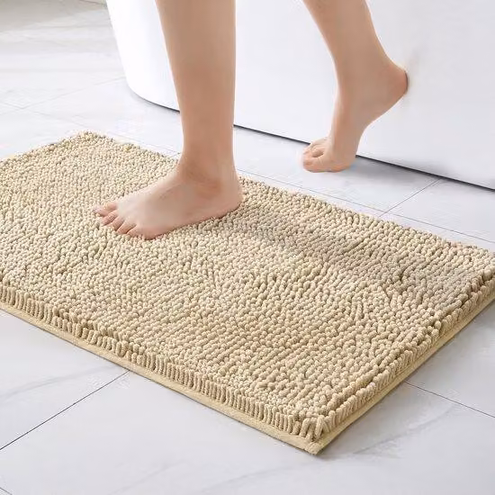 Tappetino da bagno antiscivolo - Assorbente - In microfibra - Singolo - Bianco