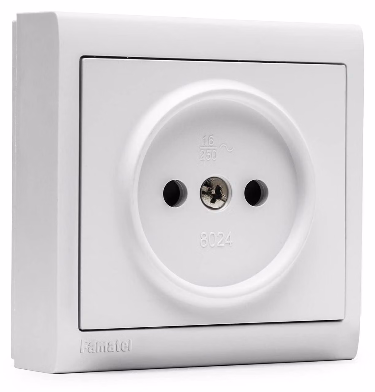 Famatel 2p 8000 Living Presa di corrente a superficie base 16a 250v Bianco Taglia unica / Spina UE 220V Bianco Taglia unica