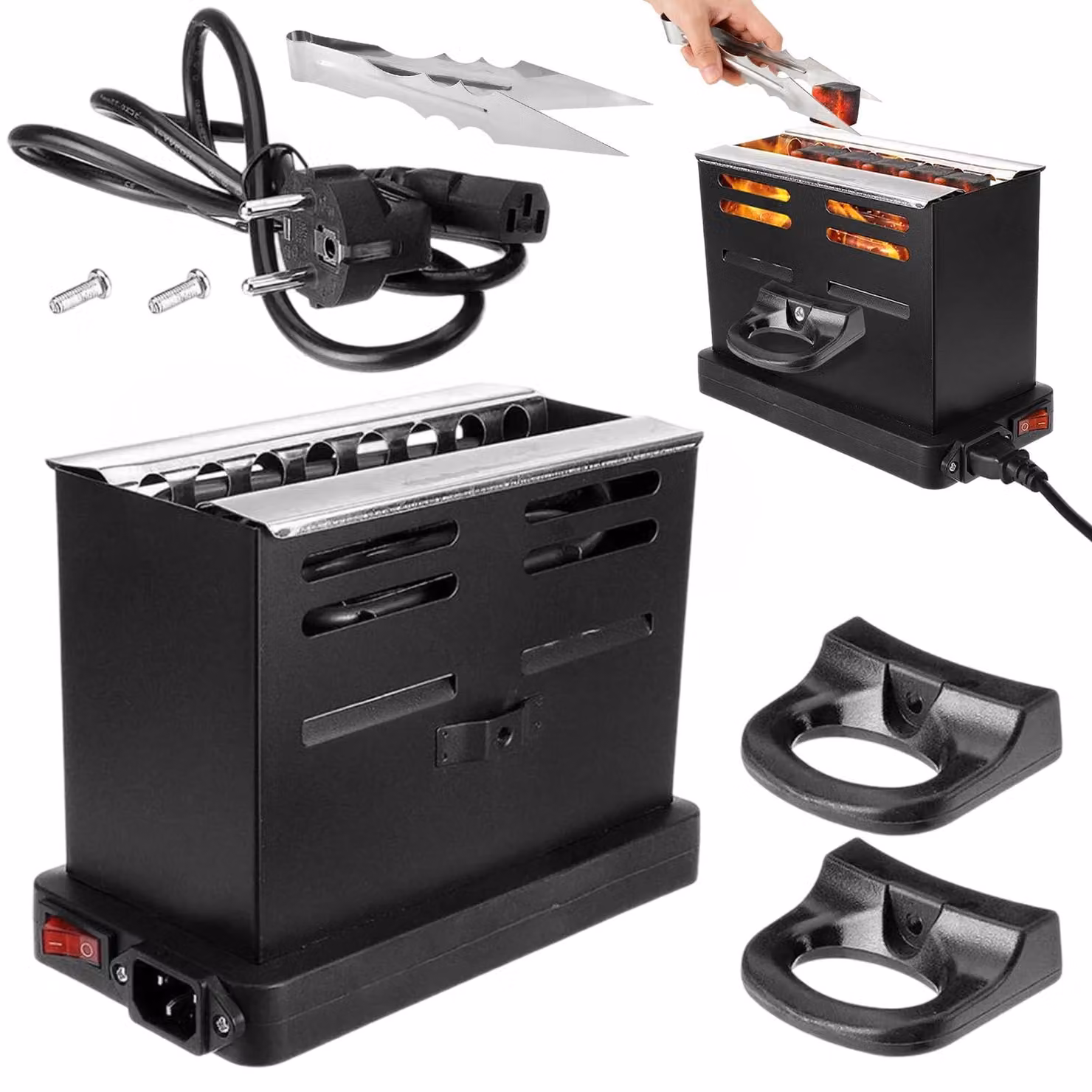 Accenditore elettrico per carbone, 800 watt, per barbecue a carbone