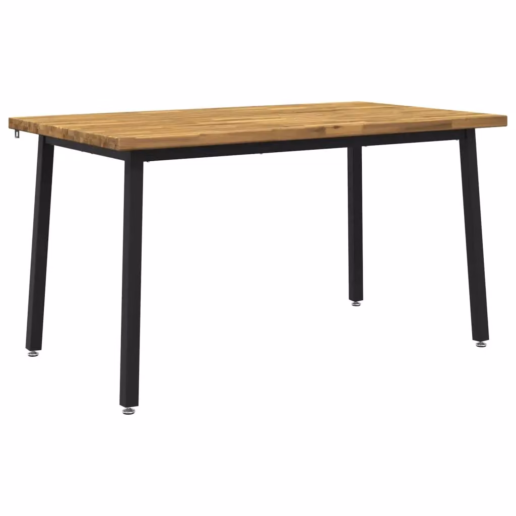 Tavolo da pranzo rettangolare moderno vidaXL in legno di acacia bianco e nero L: 140 cm, P: 80 cm, H: 75 cm – 2
