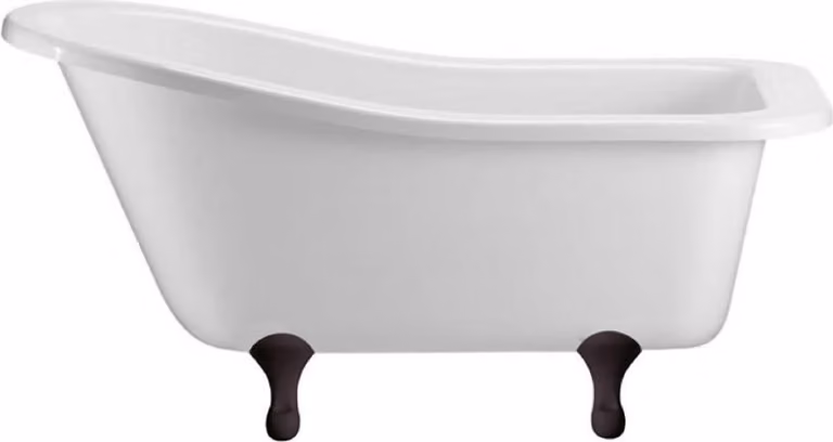 Casa Padrino Luxury Art Nouveau Bathtub White / Black 150 x 75 x H. 78 cm - Vasca da bagno autoportante in acrilico retrò - Arredo bagno retrò