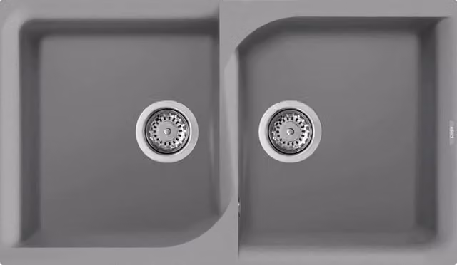 Lavello EGO 450 86X50 2 vasche CEMENTO 48