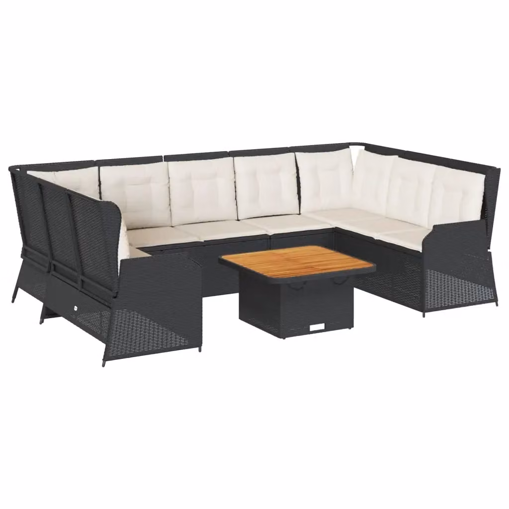 vidaXL Set Salotto da Giardino a L con Cuscini e Tavolino, Design Moderno in Polyrattan e Metallo con Rivestimenti Rimovibili – 2