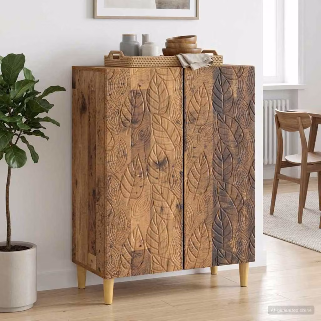Credenza moderna vidaXL in legno ingegnerizzato color marrone L: 66 cm, P: 34,5 cm, H: 90 cm
