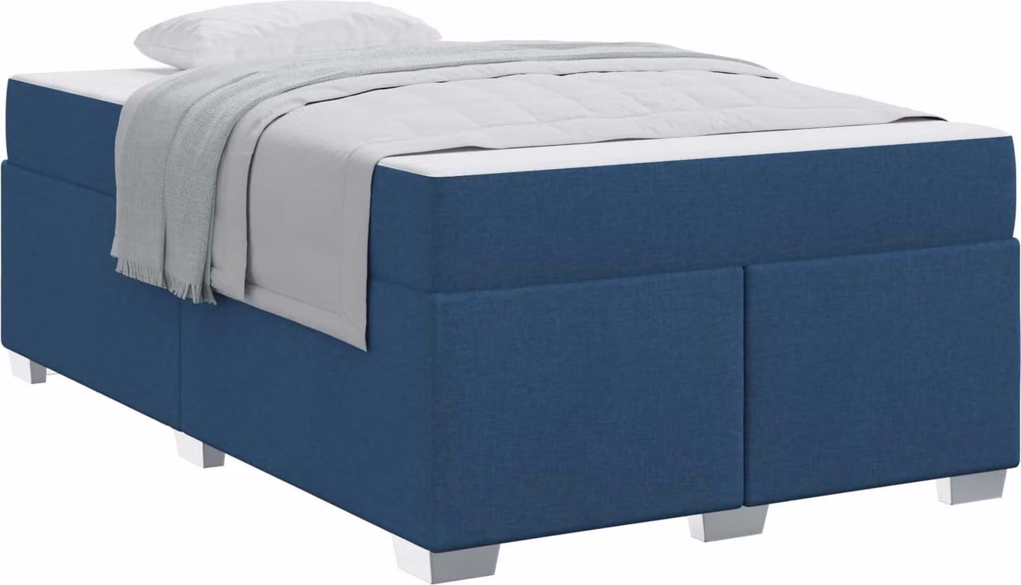 Struttura del letto con materasso Blu 120 x 190 cm Tessuto