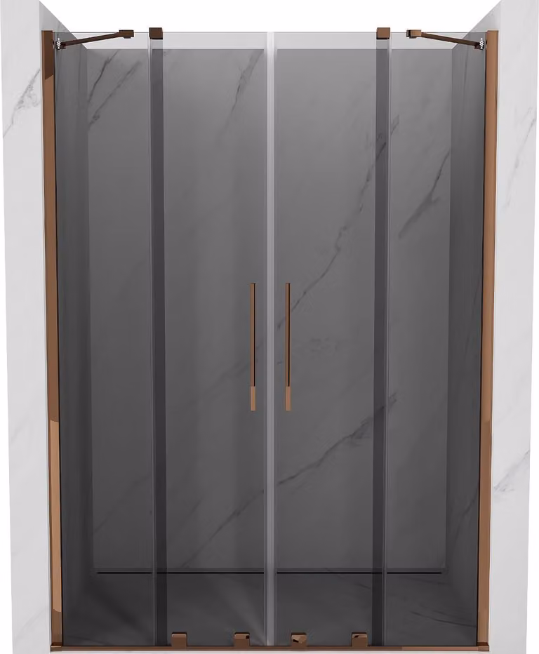 Mexen Velar Duo porta doccia scorrevole 140 cm, grafite, oro rosa - 871-140-000-42-60