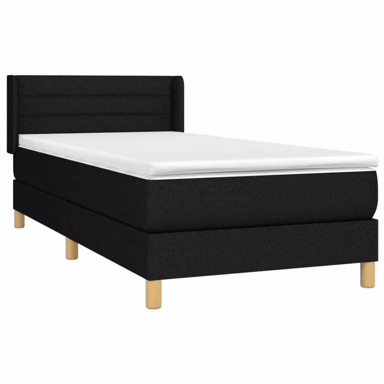 Giroletto a Molle con Materasso Nero 80x200 cm inTessuto