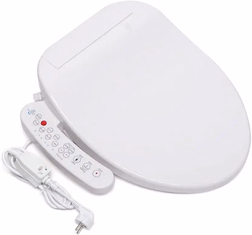 Copriwater per bidet, ugelli autopulenti, temperatura regolabile, colore bianco, spina di tipo europeo