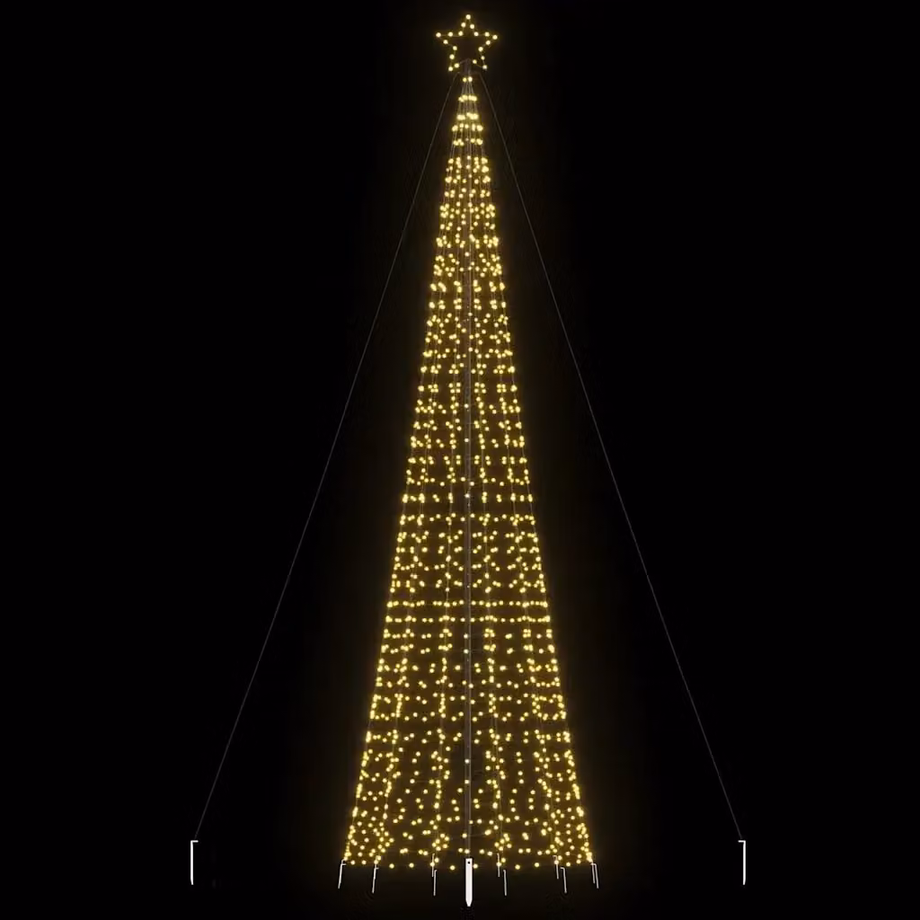 Decorazioni natalizie a LED con punta a stella, 1534 LED Bianco Caldo, Lunghezza: 500 cm, Colore: Verde e Bianco – 2
