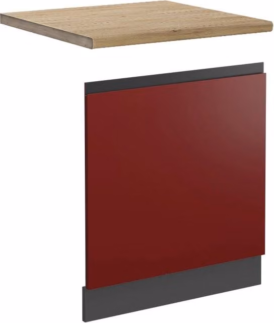 Pannello frontale R-Line J-Shape Vicco colore Rosso/Antracite con finitura Rovere, Larghezza: 60 cm – 1