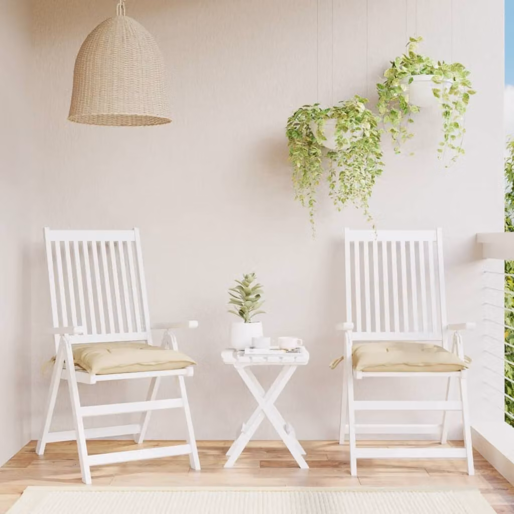 Set di 2 cuscini per pallet vidaXL in tessuto Oxford beige, L/P/H: 50 x 50 x 7 cm