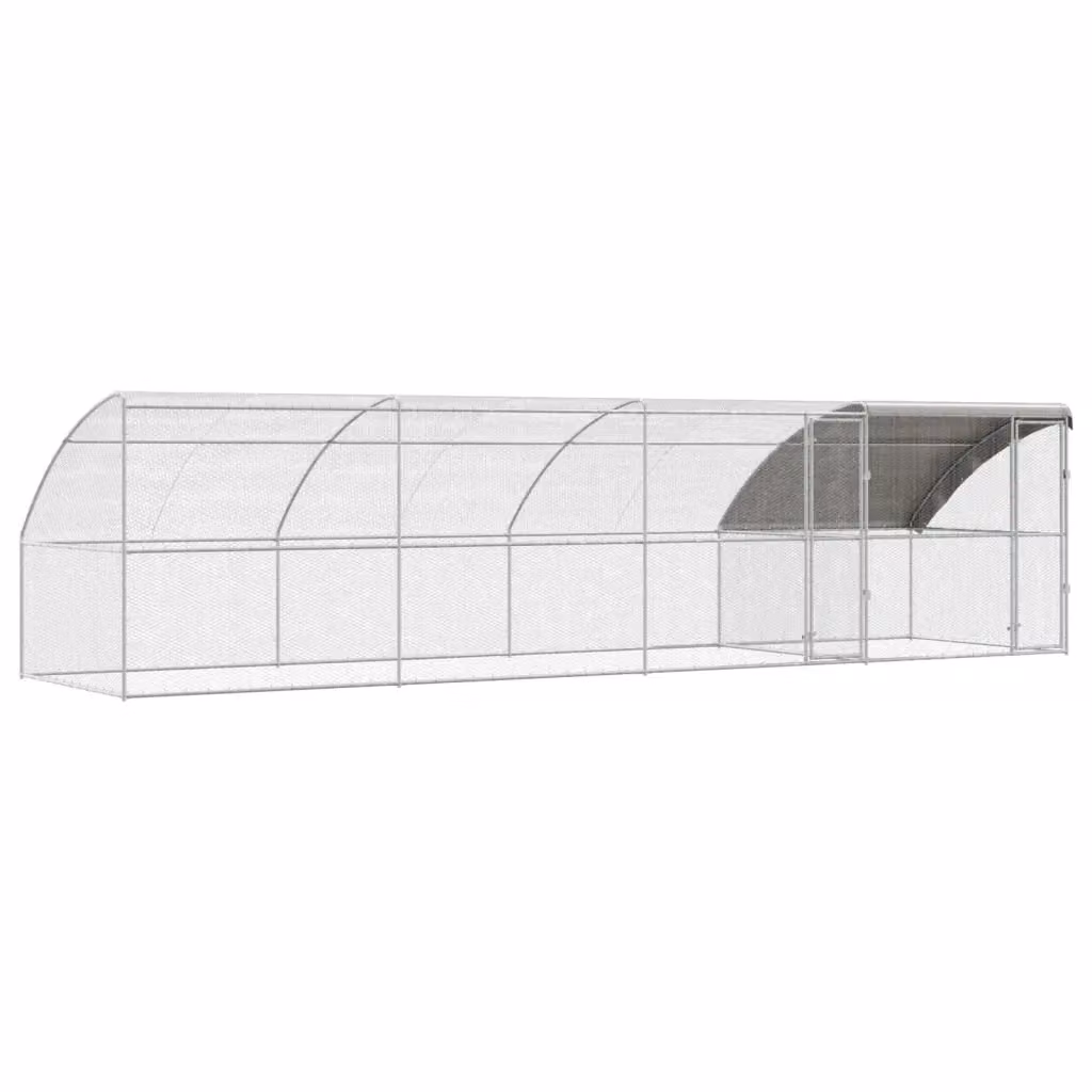 vidaXL Gabbia per polli 4 pezzi Argento L: 800 cm, P: 200 cm, H: 200 cm in Acciaio e PE – 2