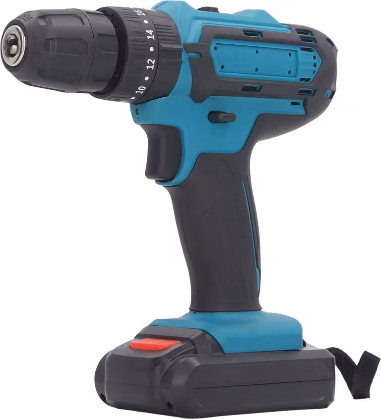Trapano a batteria a 2 marce 3/8 24 UNF mandrino senza chiave Trapano elettrico portatile a mano con 2 batterie
