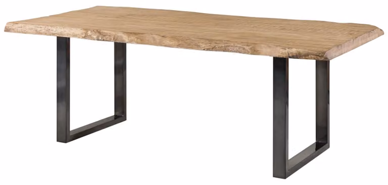 MASSIVMOEBEL24 | FREEFORM 5 tavolo da pranzo in legno di mango - verniciato beige / gambe in ferro U antracite lucido 240x100