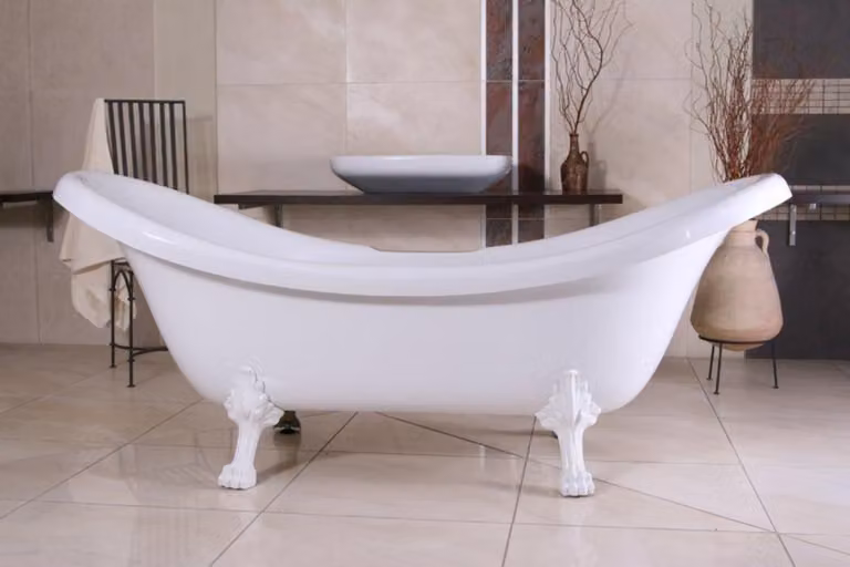 Vasca da bagno freestanding Art Nouveau Venezia bianco/bianco 202 x 83 x 81 cm - Bagno barocco - Vasca da bagno antica rétro