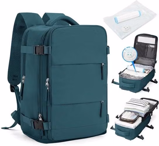 Borsa a vuoto per viaggiatore donna, zaino a vuoto con sistema di vuoto per viaggi, zaino a vuoto per viaggi con pompa impermeabile per uomo