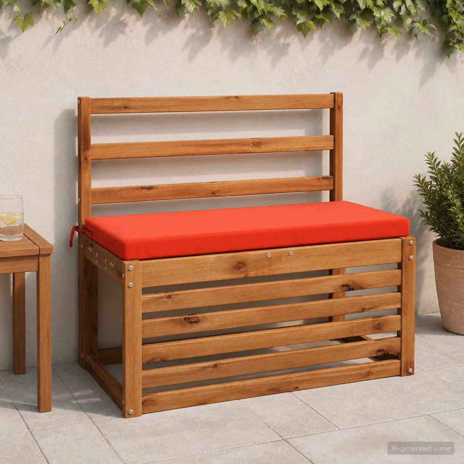 vidaXL Cuscino per panchina SOEST Rosso, 100% Poliestere, L 60 x P 40 x H 5 cm