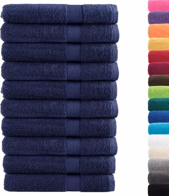 Asciugamani da sauna premium SOLUND 10 pezzi blu navy 80x200 cm 600 g/m2