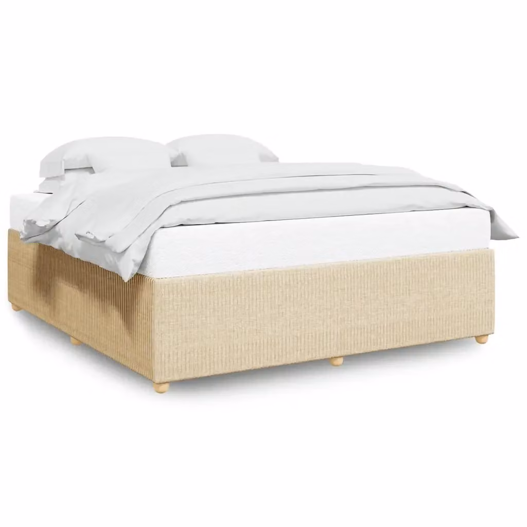 vidaXL Giroletto senza Materasso in Tessuto Beige 200x200 cm – 2