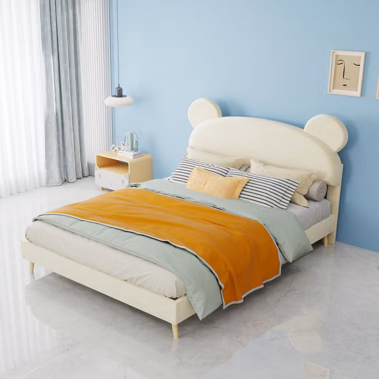Letto imbottito 160x200 cm con funzione di ricarica USB, illuminazione LED e 4 cassetti, struttura del letto con rete a doghe e testiera, colore grigio